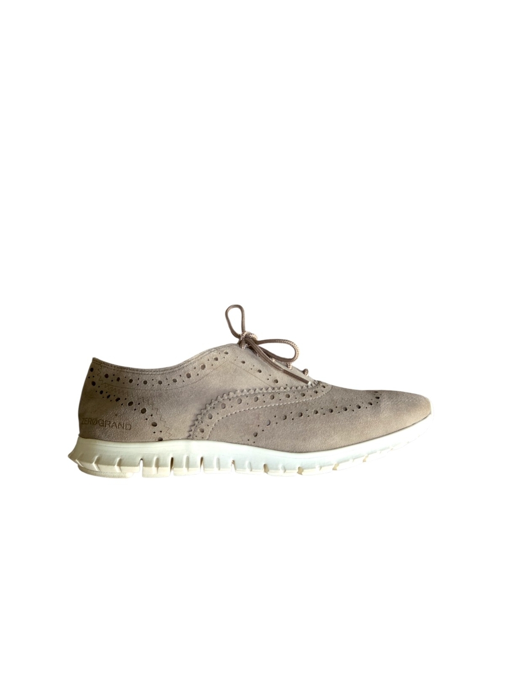 Cole Haan Zero Women’s Zerogrand Suede Wingtip Sneaker - Taupe Size 7